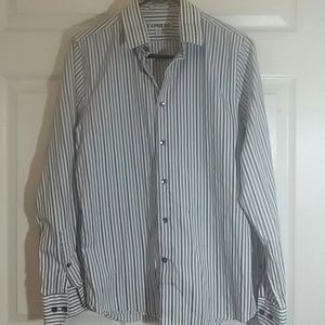 Express sz S striped button down gray
